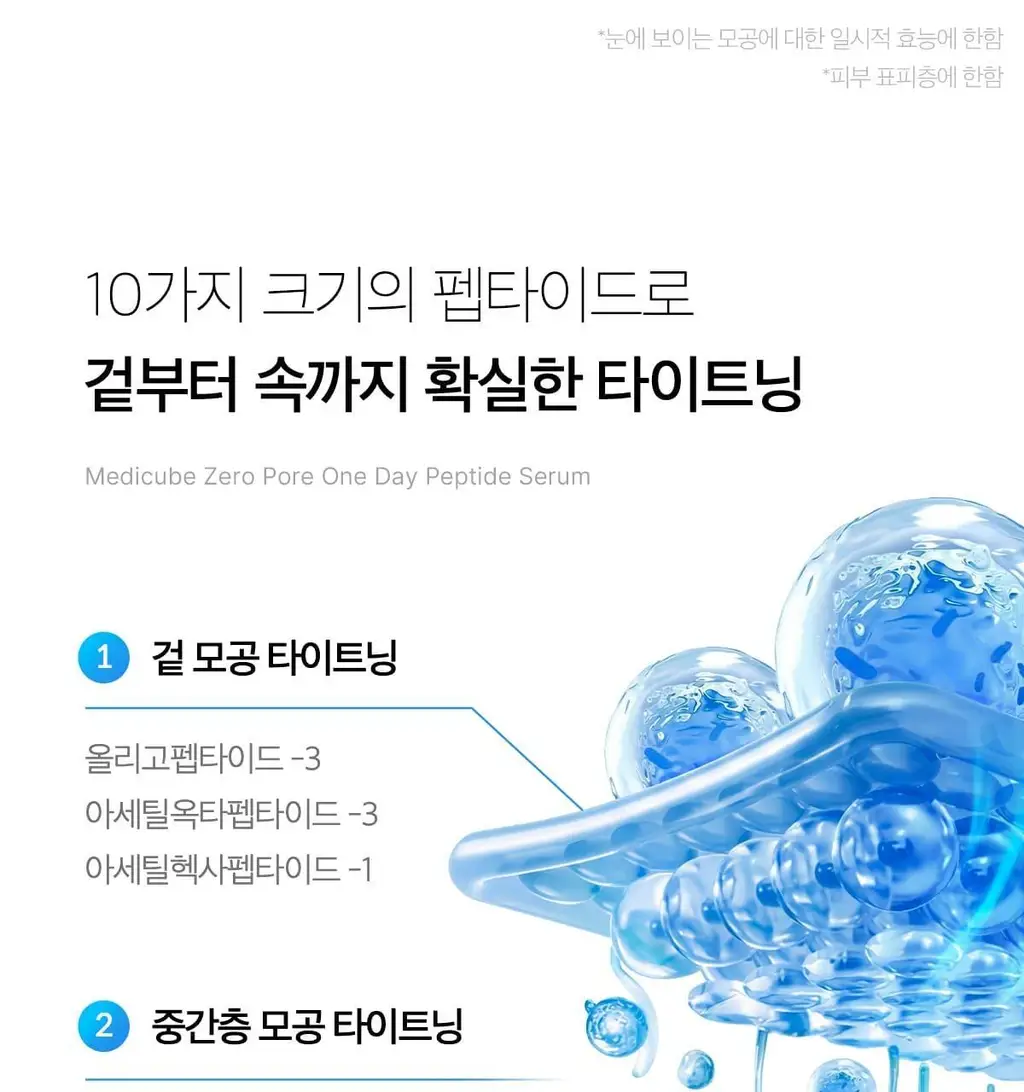 [100% 리뷰이벤트/NEW] 메디큐브 제로 모공 원데이 펩타이드 세럼 30ml 상세페이지 23